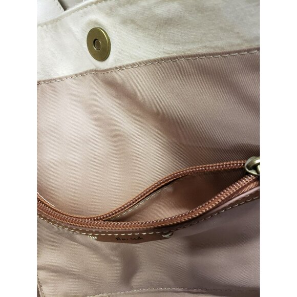 The Sak Large Tote Bag Los Feliz Leather Shoulder Purse Stone Brown Handle - Picture 8 of 13